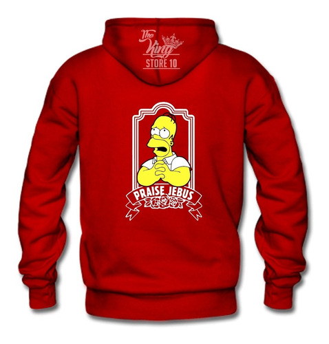 Poleron Cierre, Los Simpson, Homero, Praise Jebus, Xxxl / Kingstore10