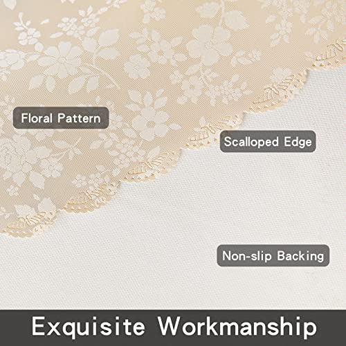 Mantel De Vinilo Circular Impermeable Diseño Floral Beige