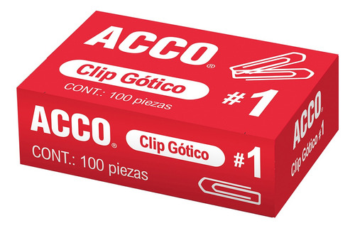 Clip Acco Gótico No.1 - Caja Con 100 Piezas