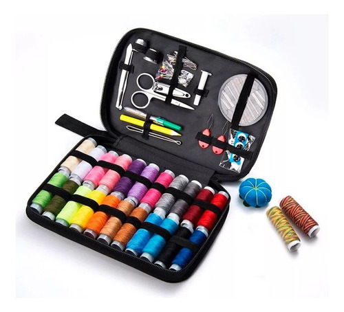 Kit Set Costura 97pcs Hilos Colores Agujas Tijeras Estuche