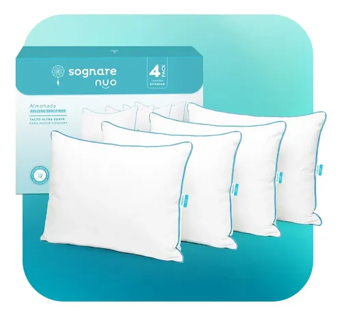 Sognare® Nuo 4 Pack Almohada Estándar Relleno Semi Firme Blanco