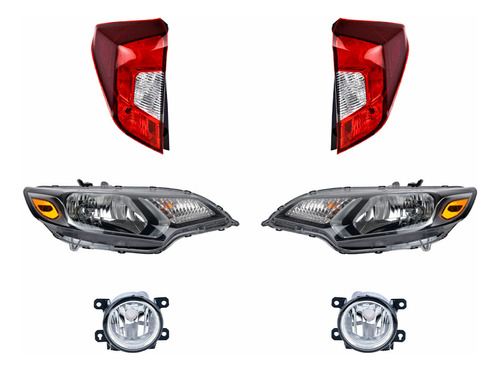 Faros Ppales Niebla Calaveras Depo P/ Honda Fit 15 Al 17