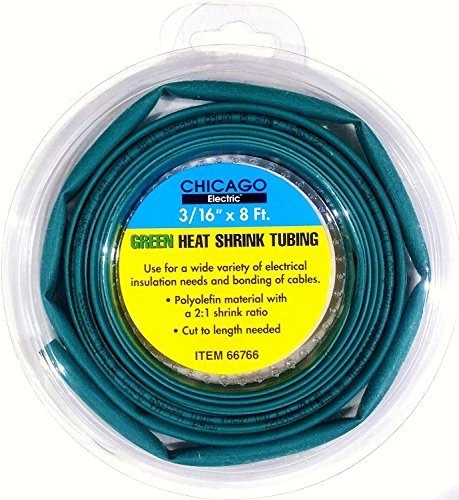 Chicago Electric 3/16  X 8 ft. Verde Heat Shrink Tubing