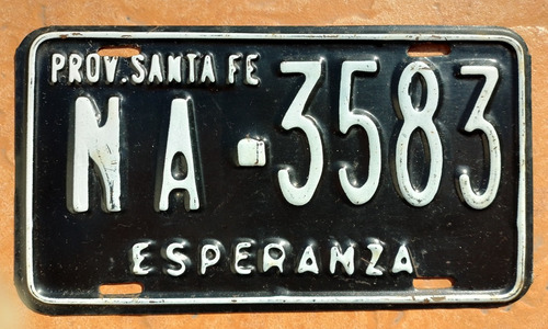 Antigua Chapa Patente Esperanza Prov. Santa Fe 