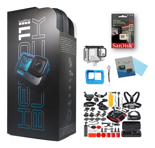 Camara Gopro Hero11+32gb+kit Accesorio+funda+vidrio+housing