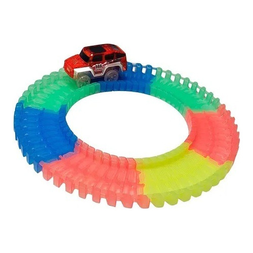 Imagen 2 de 6 de Pista Flexible 56 Piezas Variety Tracks Auto Luminoso Edu Color Multicolor
