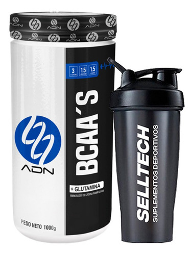 Aminoácidos Adn Bcaa 1kg Citrus Punch + Shaker