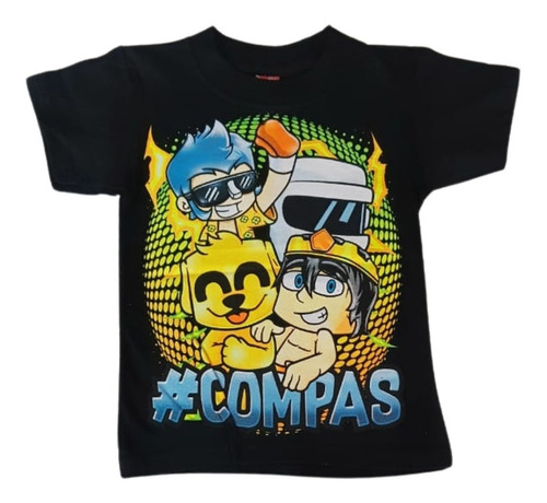 Playera Para Niños  Compas  Efecto Neón Con Luz Negra