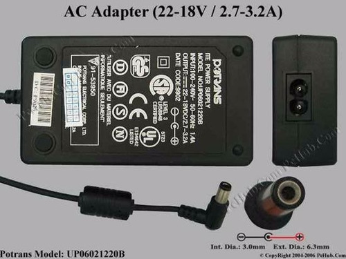 Cargador Para Laptop Potrans Up06021220b Ac Adapter