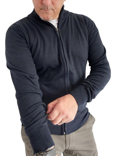 Campera Tejida De Hilo Con Cierre