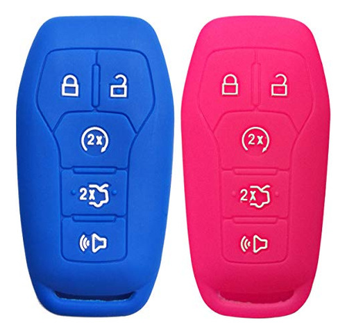 2pcs Rubber Key Case Fob Jacket Protector Cover Keyless Remo