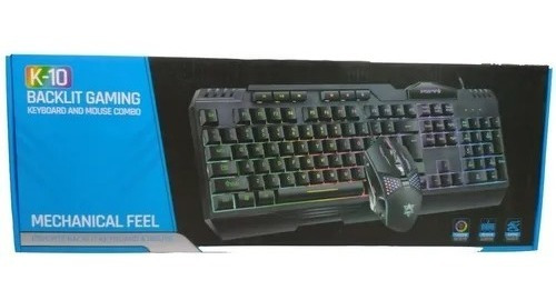 Combo Teclado Y Mouse Gamer Luz Led Usb Ingles 7 Colores