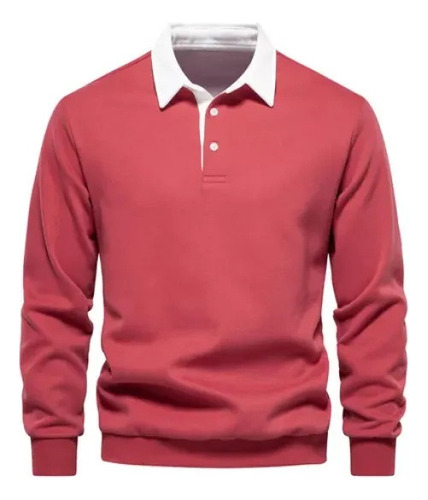 Sudadera Con Botones Y Cuello Polo Y Manga Larga Para Hombre