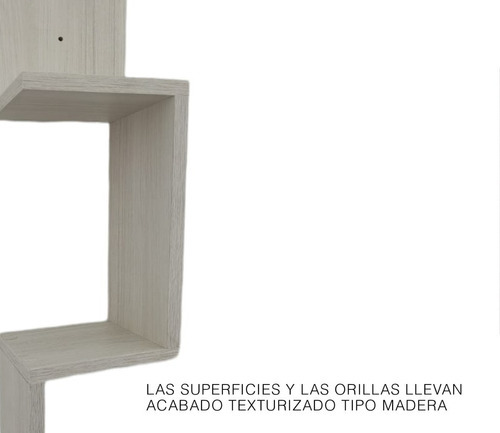Imagen 5 de 9 de Repisa Esquinero Estante Flotante De Madera 3 Niveles 85x15 Color Teca Ártico