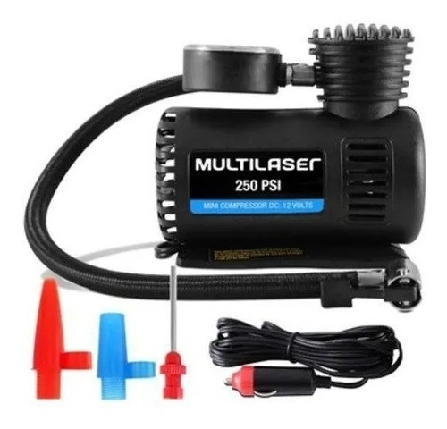 Compressor De Ar Mini 12v Automotivo 250psi Pneu Multilaser