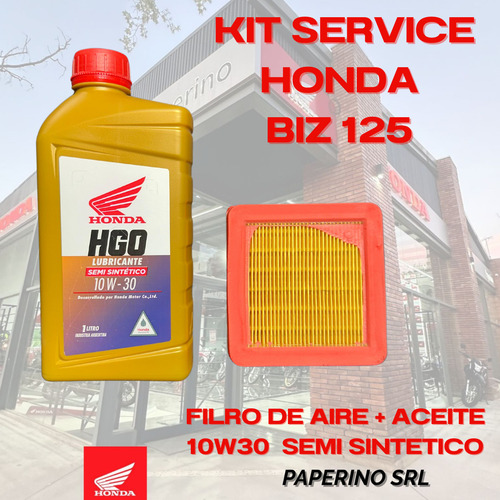 Kit Service Honda Biz 125 Semi-sintét + Filtro Aire Paperino