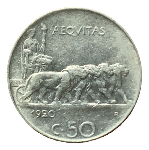 Robmar- Moneda-italia-50 Centesimi De 1920-r-km.61,1-niquel 