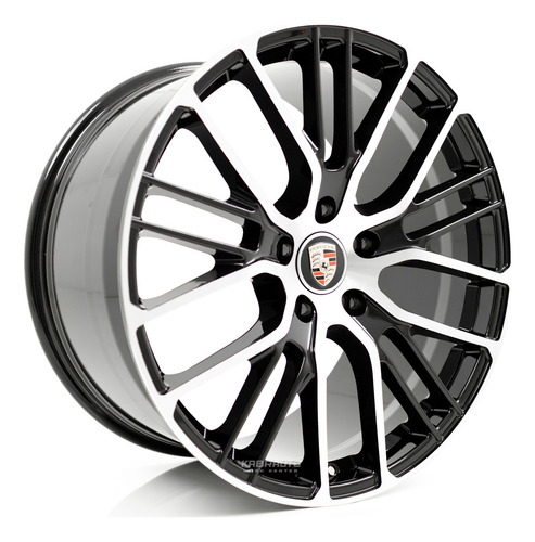 Rodas 21 Forjadas Porsche Taycan Turbo 5x130 2 Talas Cor Preto Com Diamantado