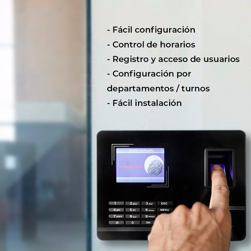 Reloj Checador Asistencia Para Huella Digital Usb Biométrico Color Negro