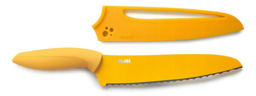 Cuchillo De Cocina Para Pan Con Antiadherente Inox Ibili Color Amarillo