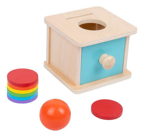 Adena Montessori Baby Toys Caja De Monedas Con Bola, Puerta