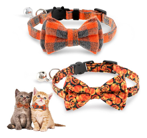 Paquete De 2 Collares De Otoño Para Gato Accion De Gracias H