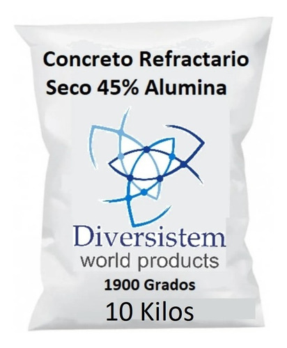 Concreto Refractario Tr44 Denso Para Fraguas 1350°c 10kg 