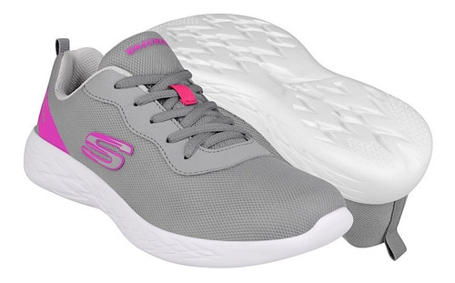 Tenis Dama Skechers 30000lmxgypk Textil Gris