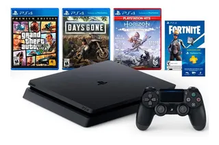 Sony Playstation 4 Ps4 Slim 1tb - Mega Pack | Gta V Fortnite