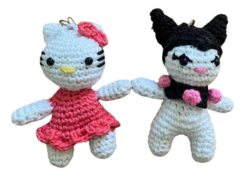 2 Pzas Llavero Hello Kitty Y Kuromi | Tejidos A Mano