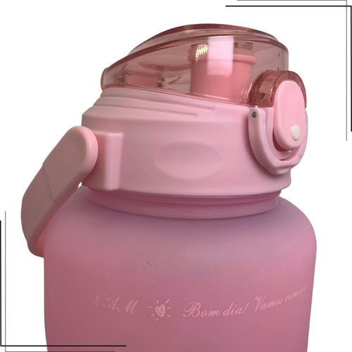 Garrafa 2 Litro Squeeze Motivacional Infantil Academia Alça Cor Rosa