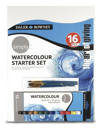 Kit Aquarela Daler Rowney Simply 16 Unidades