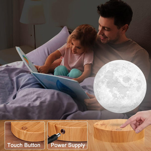 Lámpara De Luna Levitante, Luz De Luna 3d Giratoria 3 ...