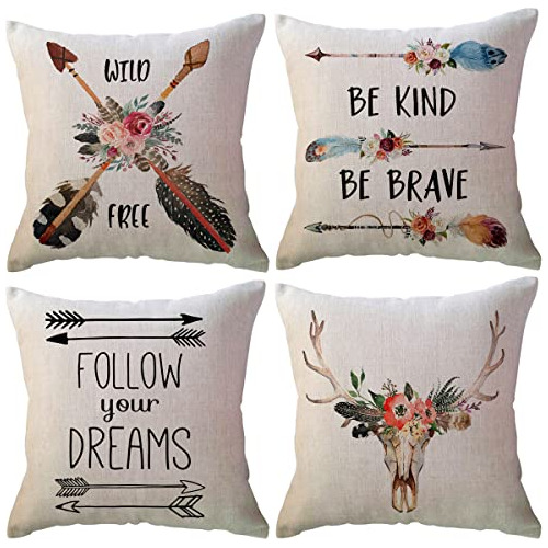 4pack Boho Arrows Throw Pillow Covers 18 X 18 Inch With...