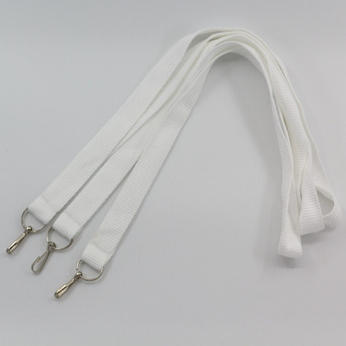 Imagen 4 de 7 de Cintas Lanyards Blancas 20mm Para Sublimar Alta Calidad Mosqueton Simple X 50u