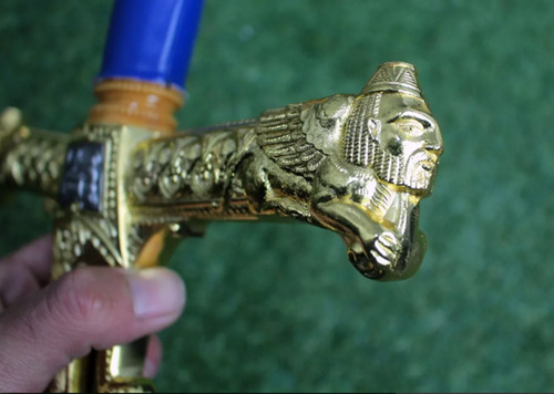 Espada Medieval Azul Rei Davi Rei Salomão Suporte De Parede