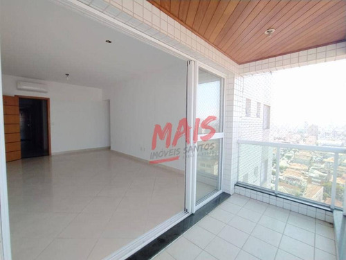 Apartamento Com Vista Livre E Lazer Completo, 3 Dormitórios Para Alugar, 118 M² - Aparecida - Santos/sp - Ap5876
