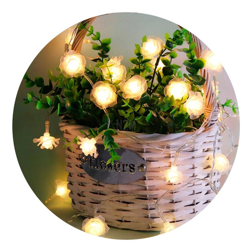 Guirnalda Luces Led Flores Transparentes Usb Navidad