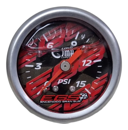 Imagen 1 de 3 de Reloj Presion De Combustible Dosador 40mm Rosca 15 Psi Egs