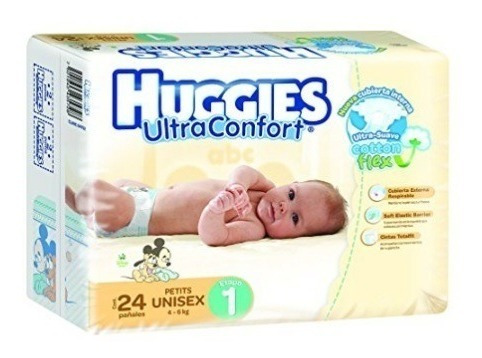 Pañales Huggies Ultraconfort Rn O Et 1, 8 Paquetes De 24pz