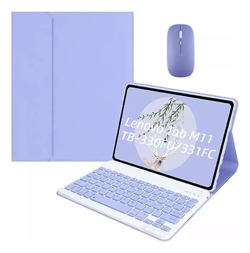 Funda+teclado Con Ñ+ratón Para Lenovo Tab M11 Tb-330fu 11''