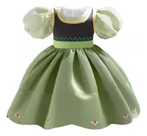 Comprar Frozen Anna Cosplay Princesa Vestidos Niñas Manga Burbuja Bordado Vestidos De Princesa