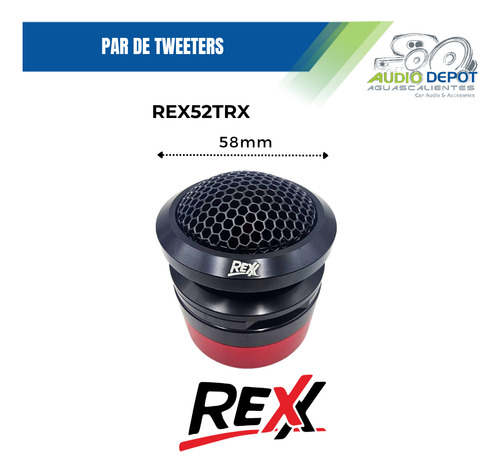 Par De Tweeter Rexx Audio Bullet Neodimio 200watts Rex52trx