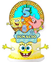 Comprar Cake Topper Kit Imprimible Adorno Torta Bod Esponja M1