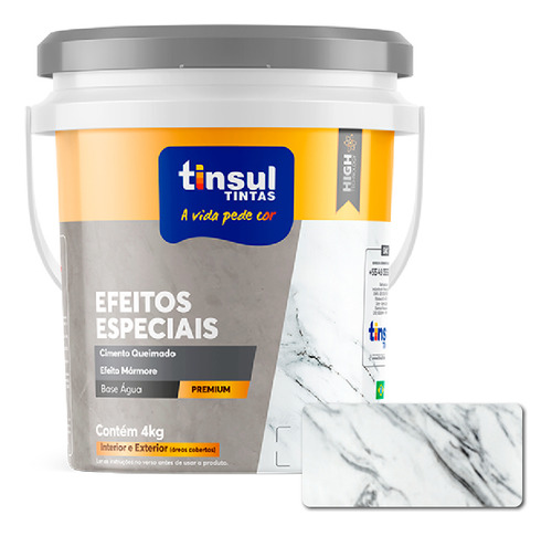 Revestimiento Acrílico Para Pared Efecto Marmol Tinsul - 4kg Color Blanco