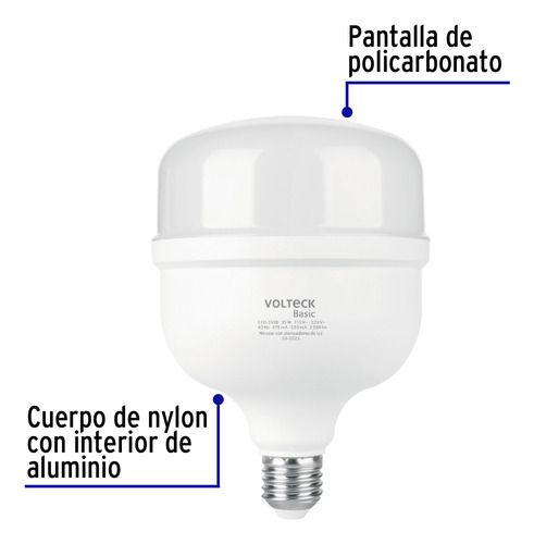 Lampara Led Alta Potencia 35 W Luz De Dia Volteck / 28208