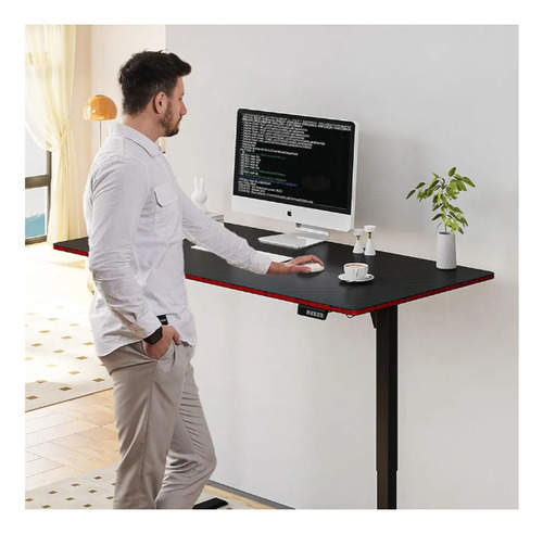 Escritorio Para Computadora Elevable Eléctrico Ajustable Marrón Oscuro