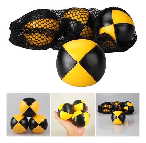 3 Paquete De Pu Bola Lanzamiento Bola Niños Amarillo Negro