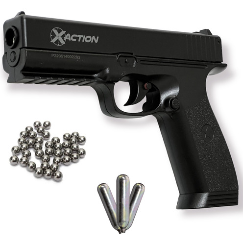 Pistola De Aire Comprimido Replica Balines Metal 4.5 Mm Co2 Negro 114.3 Mm