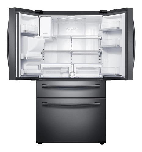 Refrigerador con freezer inverter Samsung RF28HMEDB color fingerprint resistant black stainless steel con capacidad de 797L 127V